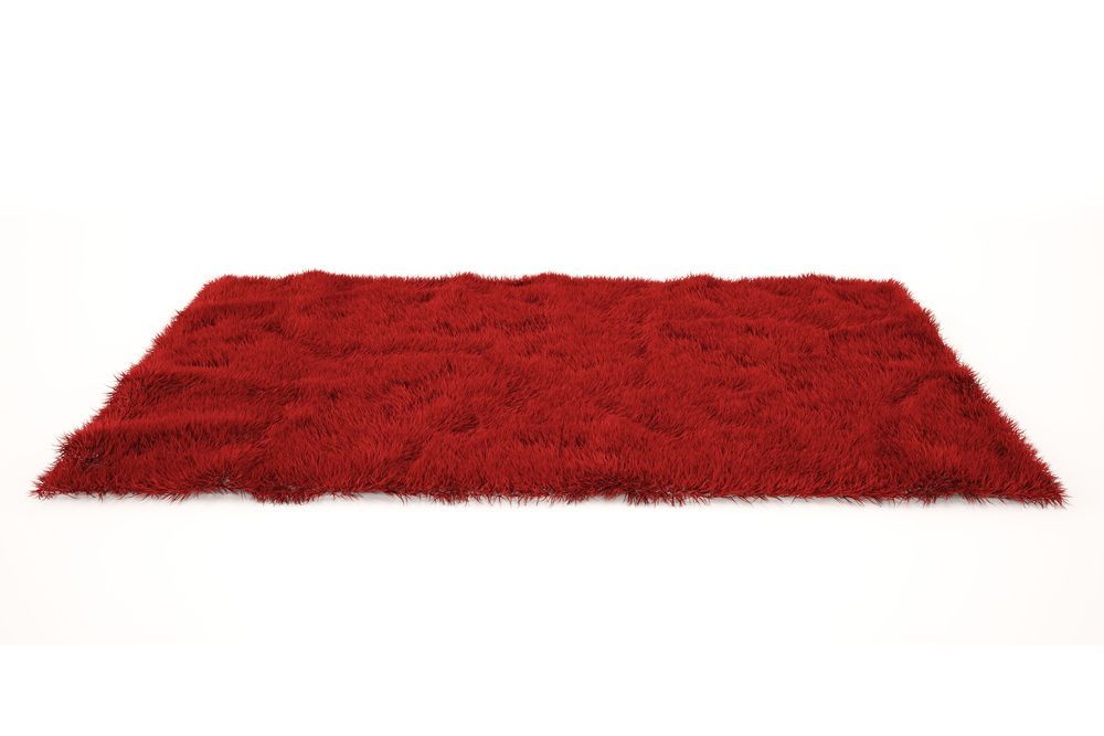 Hochflor Teppich modern rot